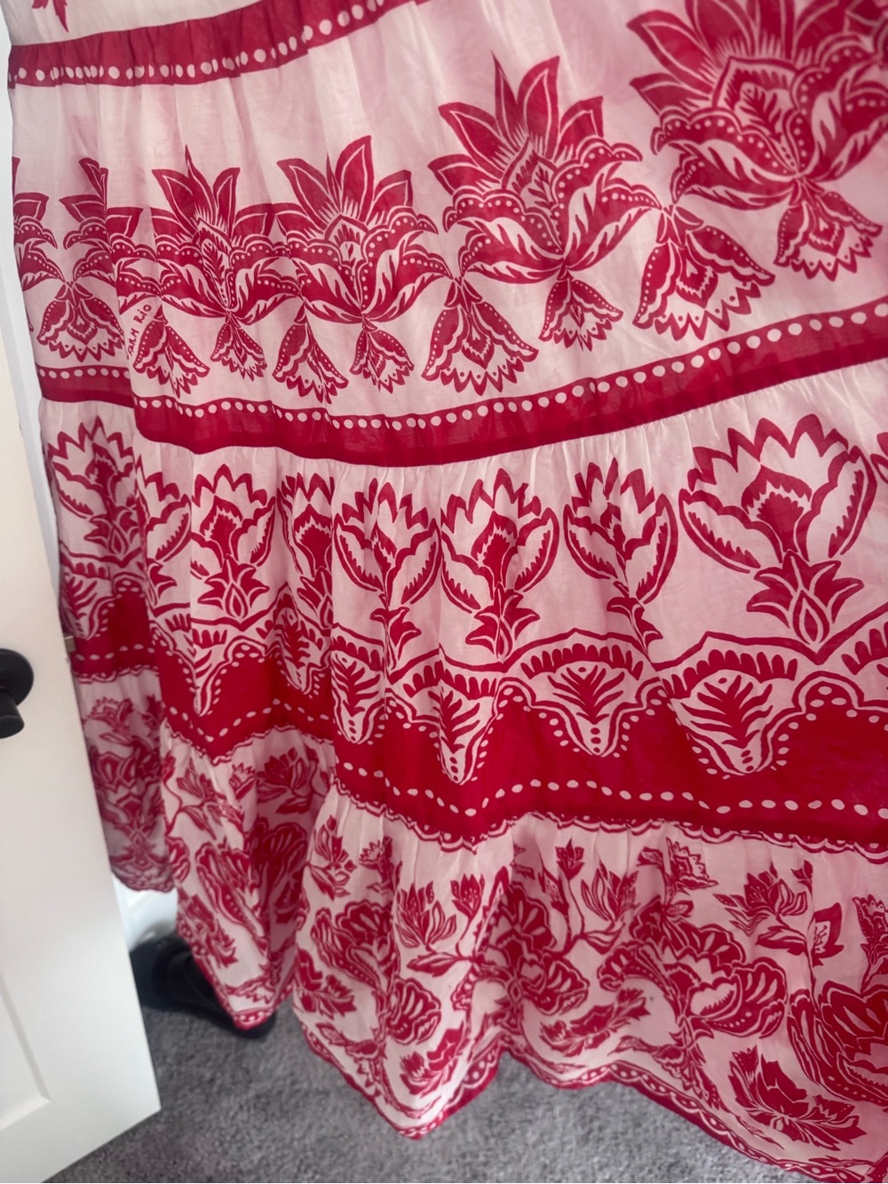 FARM Rio Ivory Maxi Dress with Red Folk Embroidery - Picture 5 of 7
